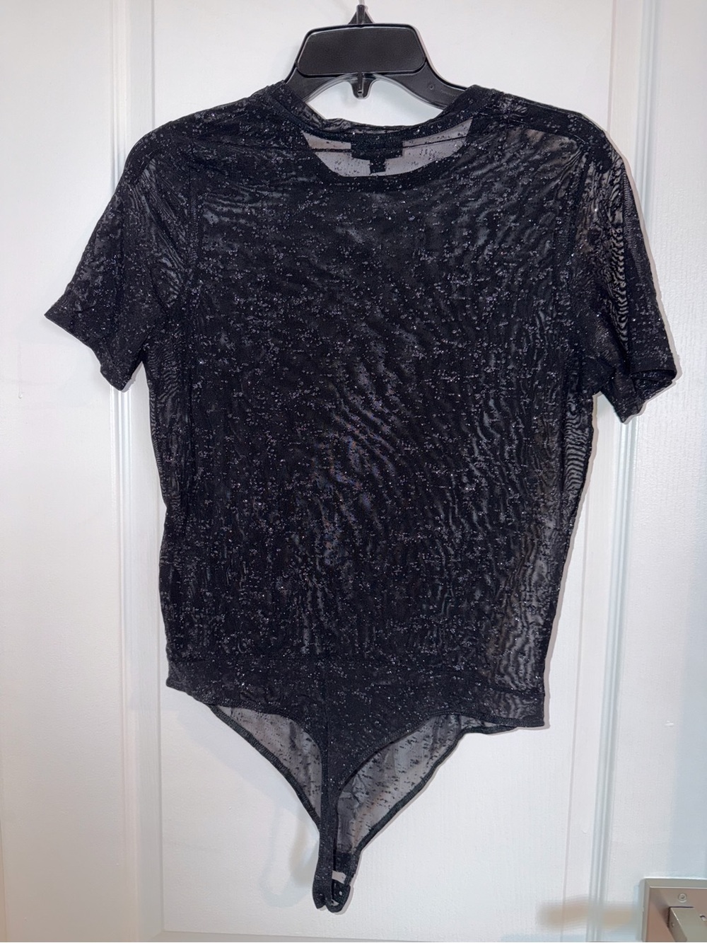 Topshop Black Sheer Sparkle Bodysuit